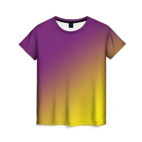 Женская футболка 3D с принтом ГРАДИЕНТ в Белгороде, 100% полиэфир ( синтетическое хлопкоподобное полотно) | прямой крой, круглый вырез горловины, длина до линии бедер | gradient | summer | textures | tie dye | абстракт | градиент | желтая | лето | переход | радуга | тай дай | текстура | текстуры | фиолетовая | хиппи | цвета