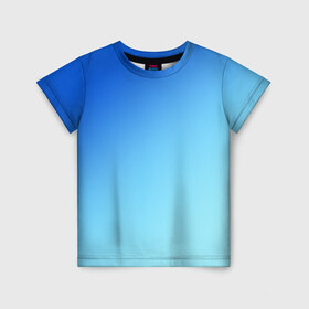Детская футболка 3D с принтом blue в Белгороде, 100% гипоаллергенный полиэфир | прямой крой, круглый вырез горловины, длина до линии бедер, чуть спущенное плечо, ткань немного тянется | gradient | summer | textures | tie dye | абстракт | градиент | лето | море | небо | переход | радуга | синяя | тай дай | текстура | текстуры | хиппи | цвета