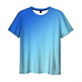Мужская футболка 3D с принтом blue в Белгороде, 100% полиэфир | прямой крой, круглый вырез горловины, длина до линии бедер | gradient | summer | textures | tie dye | абстракт | градиент | лето | море | небо | переход | радуга | синяя | тай дай | текстура | текстуры | хиппи | цвета