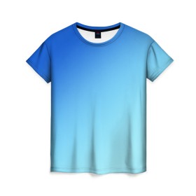 Женская футболка 3D с принтом blue в Белгороде, 100% полиэфир ( синтетическое хлопкоподобное полотно) | прямой крой, круглый вырез горловины, длина до линии бедер | gradient | summer | textures | tie dye | абстракт | градиент | лето | море | небо | переход | радуга | синяя | тай дай | текстура | текстуры | хиппи | цвета