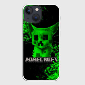 Чехол для iPhone 13 mini с принтом MINECRAFT CAT в Белгороде,  |  | Тематика изображения на принте: creeper | game | minecraft | блоки | игра | квадраты | компьютерная | кот | котенок | кошка | крипер | криппер | майнкрафт | огонь