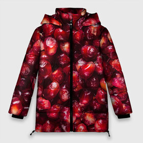 Женская зимняя куртка 3D с принтом много ягод граната ярко сочно в Белгороде, верх — 100% полиэстер; подкладка — 100% полиэстер; утеплитель — 100% полиэстер | длина ниже бедра, силуэт Оверсайз. Есть воротник-стойка, отстегивающийся капюшон и ветрозащитная планка. 

Боковые карманы с листочкой на кнопках и внутренний карман на молнии | вкусно | гранат | гранатовый бум | зерна | зож | лето | польза | сочно | фрукты | фрутерианство | ягоды | ярко