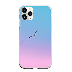 Чехол для iPhone 11 Pro матовый с принтом чайки птицы полет градиент в Белгороде, Силикон |  | градиент | закат | минимализм | небо | полет | природа | просто | птицы | рассвет | чайки