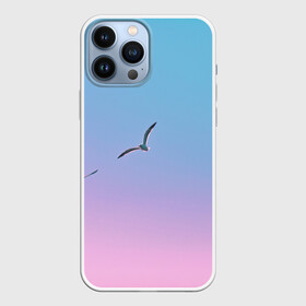 Чехол для iPhone 13 Pro Max с принтом чайки птицы полет градиент в Белгороде,  |  | Тематика изображения на принте: градиент | закат | минимализм | небо | полет | природа | просто | птицы | рассвет | чайки