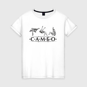 Женская футболка хлопок с принтом Самбо в Белгороде, 100% хлопок | прямой крой, круглый вырез горловины, длина до линии бедер, слегка спущенное плечо | sambo | боевое искусство | борьба | единоборство | самбо | самозащита | самооборона | спорт