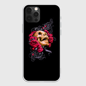 Чехол для iPhone 12 Pro Max с принтом Skull&Rose в Белгороде, Силикон |  | Тематика изображения на принте: 