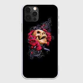 Чехол для iPhone 12 Pro Max с принтом Skull&Rose в Белгороде, Силикон |  | 