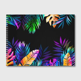 Альбом для рисования с принтом Тропическая Ночь в Белгороде, 100% бумага
 | матовая бумага, плотность 200 мг. | nature | summer | азия | бали | бамбук | деревья | джунгли | жара | зелень | кусты | лес | летний | лето | листья | море | острова | отдых | отпуск | пальмы | папоротник | пляж | природа | растения | солнце