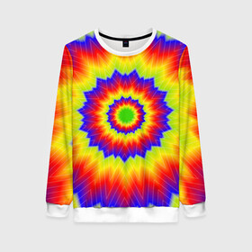 Женский свитшот 3D с принтом Tie-Dye в Белгороде, 100% полиэстер с мягким внутренним слоем | круглый вырез горловины, мягкая резинка на манжетах и поясе, свободная посадка по фигуре | abstract | colorful | dye | gradient | texture | tie | абстракция | градиент | дай | тай | текстура | цветной