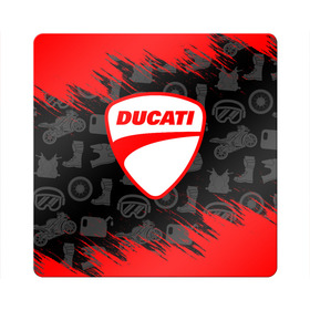 Магнит виниловый Квадрат с принтом DUCATI [2] в Белгороде, полимерный материал с магнитным слоем | размер 9*9 см, закругленные углы | Тематика изображения на принте: ducati | moto | дукати | мото | мотоцикл