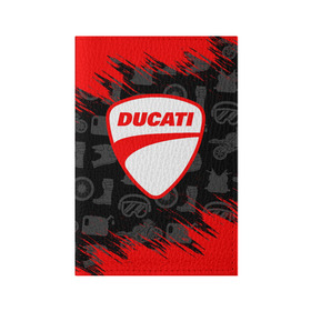 Обложка для паспорта матовая кожа с принтом DUCATI [2] в Белгороде, натуральная матовая кожа | размер 19,3 х 13,7 см; прозрачные пластиковые крепления | Тематика изображения на принте: ducati | moto | дукати | мото | мотоцикл