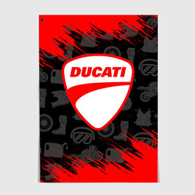 Постер с принтом DUCATI [2] в Белгороде, 100% бумага
 | бумага, плотность 150 мг. Матовая, но за счет высокого коэффициента гладкости имеет небольшой блеск и дает на свету блики, но в отличии от глянцевой бумаги не покрыта лаком | ducati | moto | дукати | мото | мотоцикл