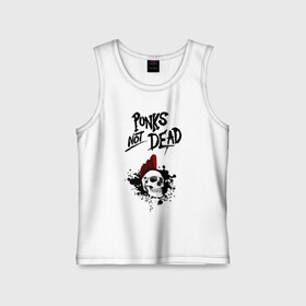 Детская майка хлопок с принтом Punks not dead в Белгороде,  |  | punk | punks | punks not dead | skull | ирокез | панк | панк не мёртв | панк не умер | панк череп | череп | череп с ирокезом