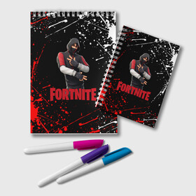 Блокнот с принтом FORTNITE x IKONIK в Белгороде, 100% бумага | 48 листов, плотность листов — 60 г/м2, плотность картонной обложки — 250 г/м2. Листы скреплены удобной пружинной спиралью. Цвет линий — светло-серый
 | Тематика изображения на принте: deadmau5 | fortnite | fortnite 2 | fortnite x маршмелло | ikonik | marshmello | ninja | ninja streamer | raven | travis scott | ворон | иконик | ниндзя | пили | рейвен | трэвис скотт | фортнайт