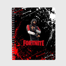 Тетрадь с принтом FORTNITE x IKONIK в Белгороде, 100% бумага | 48 листов, плотность листов — 60 г/м2, плотность картонной обложки — 250 г/м2. Листы скреплены сбоку удобной пружинной спиралью. Уголки страниц и обложки скругленные. Цвет линий — светло-серый
 | deadmau5 | fortnite | fortnite 2 | fortnite x маршмелло | ikonik | marshmello | ninja | ninja streamer | raven | travis scott | ворон | иконик | ниндзя | пили | рейвен | трэвис скотт | фортнайт