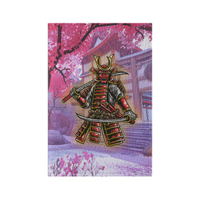 Обложка для паспорта матовая кожа с принтом Самурай (Z) в Белгороде, натуральная матовая кожа | размер 19,3 х 13,7 см; прозрачные пластиковые крепления | samurai | буке | воин | вояк | мононофу | мститель | мушя | ниндзя | сабурай | самурай | слуга | солдат | цувамоно