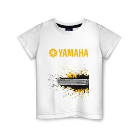 Детская футболка хлопок с принтом YAMAHA (Z) в Белгороде, 100% хлопок | круглый вырез горловины, полуприлегающий силуэт, длина до линии бедер | 2020 | auto | bike | moto | motorcycle | sport | авто | автомобиль | автомобильные | байк | бренд | марка | машины | мото | мотоциклы | спорт