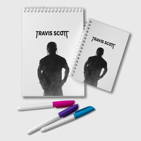 Блокнот с принтом TRAVIS SCOTT в Белгороде, 100% бумага | 48 листов, плотность листов — 60 г/м2, плотность картонной обложки — 250 г/м2. Листы скреплены удобной пружинной спиралью. Цвет линий — светло-серый
 | astro | astroworld | scott | travis | астро | астроворлд | скот | скотт | тревис | трэвис