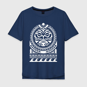 Мужская футболка хлопок Oversize с принтом Солнце и скат в полинезия в Белгороде, 100% хлопок | свободный крой, круглый ворот, “спинка” длиннее передней части | маори | мауи | орнамент | полинезийский стиль | полинезия | скат | солнце | тату | татуировка