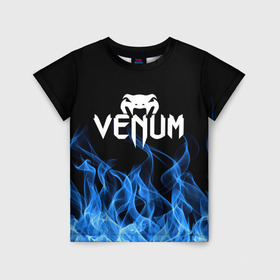 Детская футболка 3D с принтом VENUM. в Белгороде, 100% гипоаллергенный полиэфир | прямой крой, круглый вырез горловины, длина до линии бедер, чуть спущенное плечо, ткань немного тянется | mma | sport | venum | бокс | венум | единоборство | мма | спорт