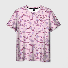 Мужская футболка 3D с принтом Mulan Flowers Pattern в Белгороде, 100% полиэфир | прямой крой, круглый вырез горловины, длина до линии бедер | mulan | vdosadir | бэрри кук | китай | мулан | сакура | тони бэнкрофт