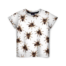 Детская футболка 3D с принтом В пауках в Белгороде, 100% гипоаллергенный полиэфир | прямой крой, круглый вырез горловины, длина до линии бедер, чуть спущенное плечо, ткань немного тянется | pattern | spider | джунгли | дикие | животные | жуки | звери | лапы | мерзкие | монстр | насекомые | паттерн | паук | пауки | паутина | паучок | птицеед | страшный | существа | тараканы | тарантул | тропики