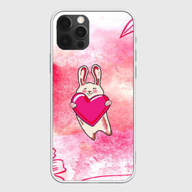 Чехол для iPhone 12 Pro Max с принтом Влюбленный Зайчик в Белгороде, Силикон |  | Тематика изображения на принте: like | love | loveis | pink | валентин | влюбленным | женщинам | животные | зайка | зайчик | заяц | звери | каваи | кролик | лапки | люблю | любовь | мордочка | няшный | подарок | прикольный | сердечки | сердце