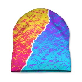 Шапка 3D с принтом Цветные переливы в Белгороде, 100% полиэстер | универсальный размер, печать по всей поверхности изделия | абстрактный | блестящие | волны | геометрия | градиент | краски | летний | лето | море | небо | неоновые | облака | океан | перламутр | поп | радуга | радужный | разноцветные | река | ретро | русалка