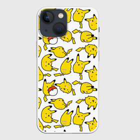 Чехол для iPhone 13 mini с принтом Пикачу в Белгороде,  |  | doodling | pikachu | pokemon | textures | дудлинг | желтый покемон | пика пика | пикачу | покемон | покемоны | стикербомбинг | текстуры | фон