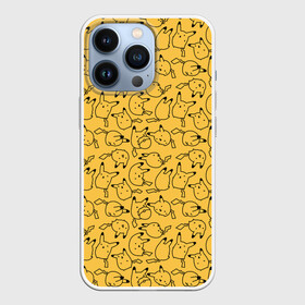 Чехол для iPhone 13 Pro с принтом Покемон Пикачу в Белгороде,  |  | doodling | pikachu | pokemon | textures | дудлинг | желтый покемон | пика пика | пикачу | покемон | покемоны | стикербомбинг | текстуры | фон