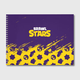 Альбом для рисования с принтом BRAWL STARS БРАВЛ СТАРС в Белгороде, 100% бумага
 | матовая бумага, плотность 200 мг. | 8 bit | 8бит | brawl | cnfhc | crow | hfdk | leon | logo | sandy | skull | spike | stars | бравл | бравла | браво | игра | игры | икфцд | кроу | леон | лого | логотип | символ | спайк | старс | старса | сэнди | череп | ыефкы