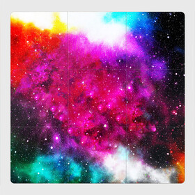 Магнитный плакат 3Х3 с принтом Туманность в Белгороде, Полимерный материал с магнитным слоем | 9 деталей размером 9*9 см | Тематика изображения на принте: space | stars | абстракция | бесконечный | блестящий | вселенная | галактика | дым | звездная | звезды | космический | космос | краски | лето | материя | небо | неоновый | нло | ночь | облака | планеты | радуга