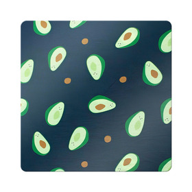 Магнит виниловый Квадрат с принтом Авокадо в Белгороде, полимерный материал с магнитным слоем | размер 9*9 см, закругленные углы | Тематика изображения на принте: авокадо | арт | зеленый | косточка | разрез | рисунок | темный | фрукт | черный