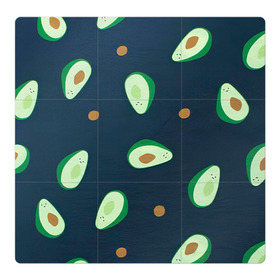 Магнитный плакат 3Х3 с принтом Авокадо в Белгороде, Полимерный материал с магнитным слоем | 9 деталей размером 9*9 см | Тематика изображения на принте: авокадо | арт | зеленый | косточка | разрез | рисунок | темный | фрукт | черный