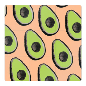 Магнитный плакат 3Х3 с принтом Авокадо в Белгороде, Полимерный материал с магнитным слоем | 9 деталей размером 9*9 см | Тематика изображения на принте: авокадо | арт | краски | рисунок | фрукт