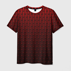 Мужская футболка 3D с принтом текстура красный градиент в Белгороде, 100% полиэфир | прямой крой, круглый вырез горловины, длина до линии бедер | Тематика изображения на принте: геометрия | градиент | красный | линии | поверхность | простота | симметрия | текстура | точки | черный
