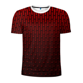 Мужская футболка 3D спортивная с принтом текстура красный градиент в Белгороде, 100% полиэстер с улучшенными характеристиками | приталенный силуэт, круглая горловина, широкие плечи, сужается к линии бедра | геометрия | градиент | красный | линии | поверхность | простота | симметрия | текстура | точки | черный