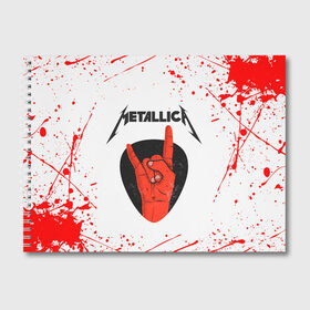 Альбом для рисования с принтом METALLICA (Z) в Белгороде, 100% бумага
 | матовая бумага, плотность 200 мг. | Тематика изображения на принте: kurt kobein | metallica | rock | курт кобейн | металика | металлика | рок | супер звезда