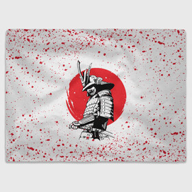Плед 3D с принтом Самурай в каплях крови (Z) в Белгороде, 100% полиэстер | закругленные углы, все края обработаны. Ткань не мнется и не растягивается | samurai | буке | воин | вояк | мононофу | мститель | мушя | ниндзя | сабурай | самурай | самурай в крови | слуга | солдат | цувамоно