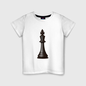 Детская футболка хлопок с принтом Король в Белгороде, 100% хлопок | круглый вырез горловины, полуприлегающий силуэт, длина до линии бедер | exclusive merch | игра | интеллектуальная | король | спорт | фигура | шахматы