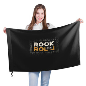 Флаг 3D с принтом Rock and Roll (Z) в Белгороде, 100% полиэстер | плотность ткани — 95 г/м2, размер — 67 х 109 см. Принт наносится с одной стороны | rock | rock and roll | блюз | госпел | драйв | кантри | качайся и катись | музыка | музыкальная | панк | панки | рок | рок н ролл | рокер | хой