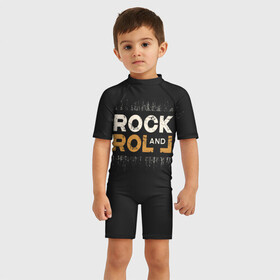Детский купальный костюм 3D с принтом Rock and Roll (Z) в Белгороде, Полиэстер 85%, Спандекс 15% | застежка на молнии на спине | rock | rock and roll | блюз | госпел | драйв | кантри | качайся и катись | музыка | музыкальная | панк | панки | рок | рок н ролл | рокер | хой