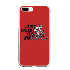 Чехол для iPhone 7/8 Plus матовый с принтом Just Enjoy the Ride (Z) в Белгороде, Силикон | Область печати: задняя сторона чехла, без боковых панелей | Тематика изображения на принте: bicycle | bicyclist | bike | biker | bmx | cycle | rider | байкер | бмх | вело | велогонщик | велосепедист | велосипед | велоспорт | гонщик
