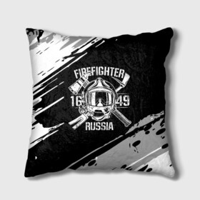 Подушка 3D с принтом FIREFIGHTER 1649 RUSSIA в Белгороде, наволочка – 100% полиэстер, наполнитель – холлофайбер (легкий наполнитель, не вызывает аллергию). | состоит из подушки и наволочки. Наволочка на молнии, легко снимается для стирки | 112 | 27 декабря | firefighter | багор | белая | герб | гкчс | знак | лого | логотип | маска | мчс | мчсник | пожарная охрана | пожарник | пожарный | пч | россии | рф | серая | символ | служба | состаренная