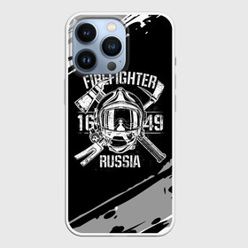 Чехол для iPhone 13 Pro с принтом FIREFIGHTER 1649 RUSSIA в Белгороде,  |  | 112 | 27 декабря | firefighter | багор | белая | герб | гкчс | знак | лого | логотип | маска | мчс | мчсник | пожарная охрана | пожарник | пожарный | пч | россии | рф | серая | символ | служба | состаренная