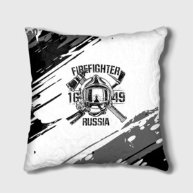 Подушка 3D с принтом FIREFIGHTER 1649 RUSSIA в Белгороде, наволочка – 100% полиэстер, наполнитель – холлофайбер (легкий наполнитель, не вызывает аллергию). | состоит из подушки и наволочки. Наволочка на молнии, легко снимается для стирки | 112 | 27 декабря | firefighter | багор | белая | герб | гкчс | знак | лого | логотип | маска | мчс | мчсник | пожарная охрана | пожарник | пожарный | пч | россии | рф | серая | символ | служба | состаренная