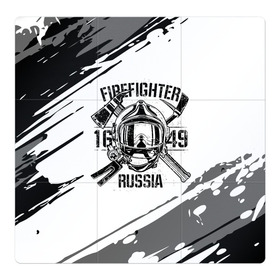 Магнитный плакат 3Х3 с принтом FIREFIGHTER 1649 RUSSIA в Белгороде, Полимерный материал с магнитным слоем | 9 деталей размером 9*9 см | 112 | 27 декабря | firefighter | багор | белая | герб | гкчс | знак | лого | логотип | маска | мчс | мчсник | пожарная охрана | пожарник | пожарный | пч | россии | рф | серая | символ | служба | состаренная