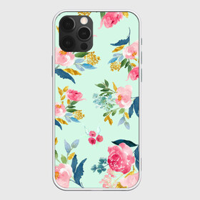Чехол для iPhone 12 Pro Max с принтом Цветы в Белгороде, Силикон |  | 2020 | summer | желтый | зеленый | летний принт | лето | розовые цветы | розовый | цветочки | цветы
