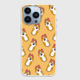 Чехол для iPhone 13 Pro с принтом Радость Корги паттерн в Белгороде,  |  | animals | baby | corgi | cute | kawaii | like | девушкам | детские | зверек | зверь | каваи | корги | лапки | малыш | милый | няшный | питомец | прикольные | пушистик | рисунок | рыжий | собака | собачка | создания | счастье