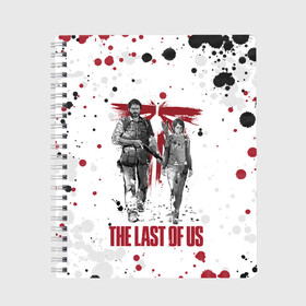 Тетрадь с принтом The Last of Us в Белгороде, 100% бумага | 48 листов, плотность листов — 60 г/м2, плотность картонной обложки — 250 г/м2. Листы скреплены сбоку удобной пружинной спиралью. Уголки страниц и обложки скругленные. Цвет линий — светло-серый
 | ashley | baker | cicada | ellie | joel | johnson | last | miller | of | the | troy | us | бейкер | вилльямс | джонсон | джоэл | из | миллер | нас | одни | последние | трой | цикада | элли | эшли